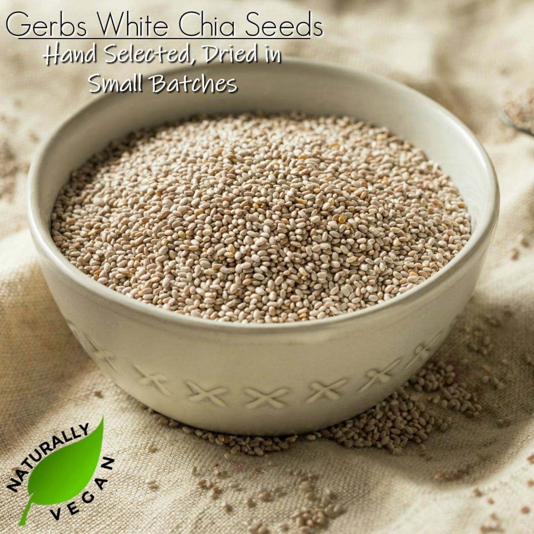 Gerbs Raw White Chia Seeds 2 lb Bag