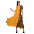 thumbnail image 2 of Moomaya Robe Décontractée en Viscose à Encolure Dégagée Imprimée pour Femmes Robe Midi, 2 of 5
