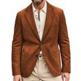 thumbnail image 5 of Men's Casual Suede Blazer, Slim-Fit Single-Breasted Winter Jacket, Light Brown, S, 5 of 6