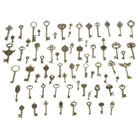 LELINTA 15-69Pcs Jewelry Making Charms Craft keys Decorative Key Skeleton Bronze Key in Antique Bronze Style for Wedding Graduation