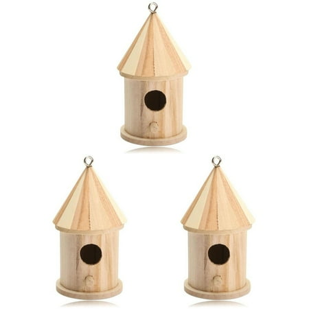 Frcolor Bird Nest House Hanging Houses Wood Hummingbird Parakeets Outdoor Birds Cages Garden Wooden Humming Hut