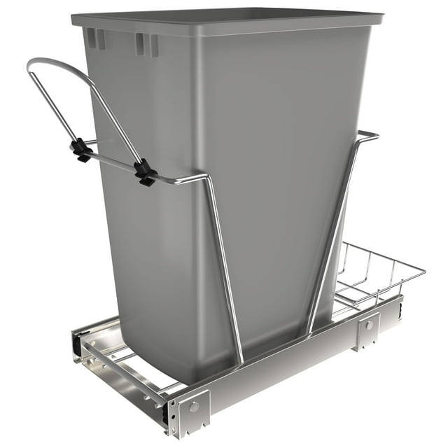 Rev-A-Shelf RV-12KD-17C Single 35 Qt Kitchen Cabinet Pull-Out Waste Bin