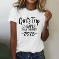 thumbnail image 4 of Delayuji Girl's Trip 2025 T Shirt Women's Fashion Round Neck Casual Short Sleeves White Xl Cotton Short Sleeve Shirts for Women, 4 of 5