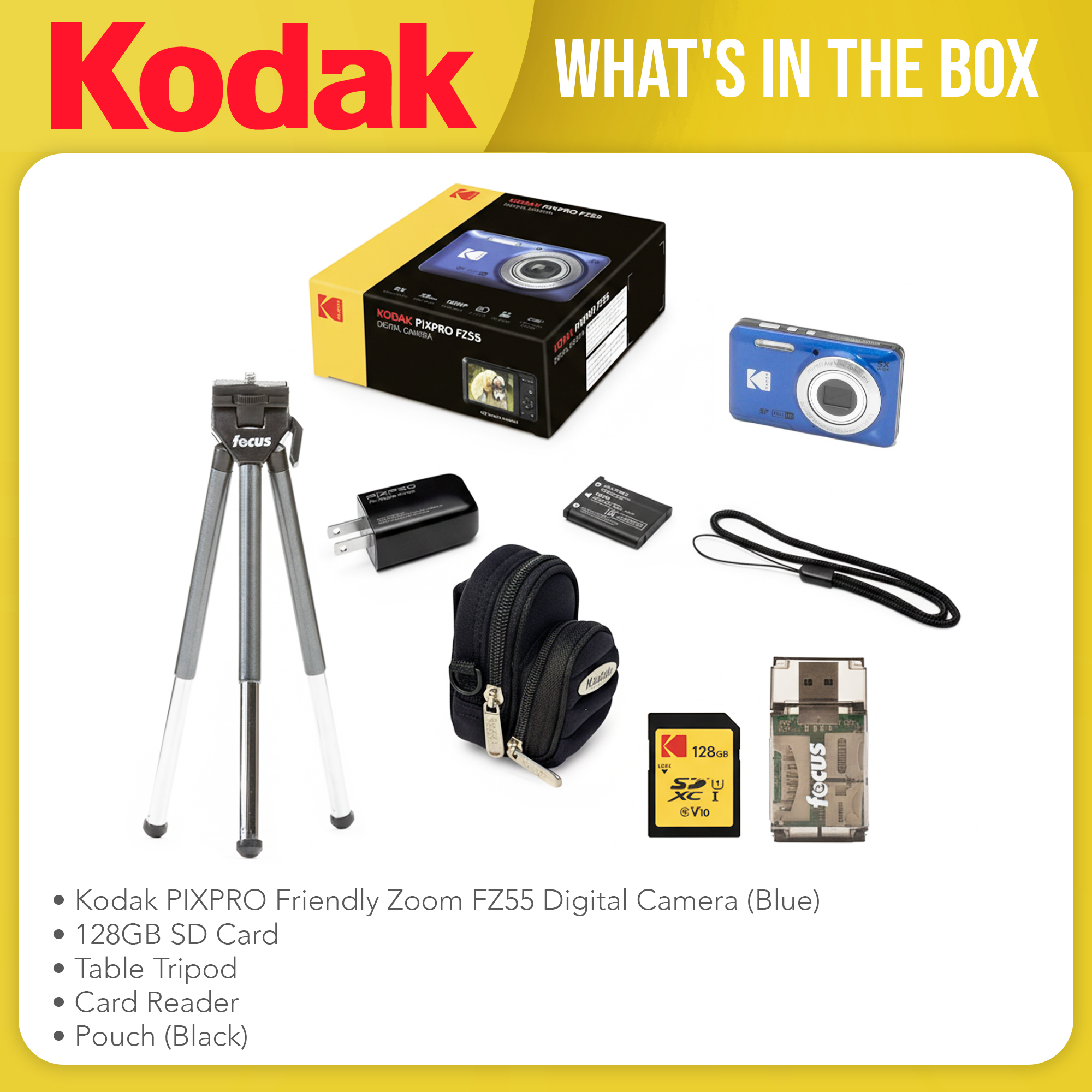 Kodak, Digital Camera, FZ55, 28mm Wide-Angle Lens, 5x Optical Zoom