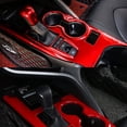 thumbnail image 5 of Xotic Tech Red ABS Gear Shift Panel Console Water Cup Holder Cover Trim, Compatible with Toyota Camry XLE/XSE 2018 2019 2020 2021 2022 2023 2024 with Seat Heater Buttons, 5 of 7