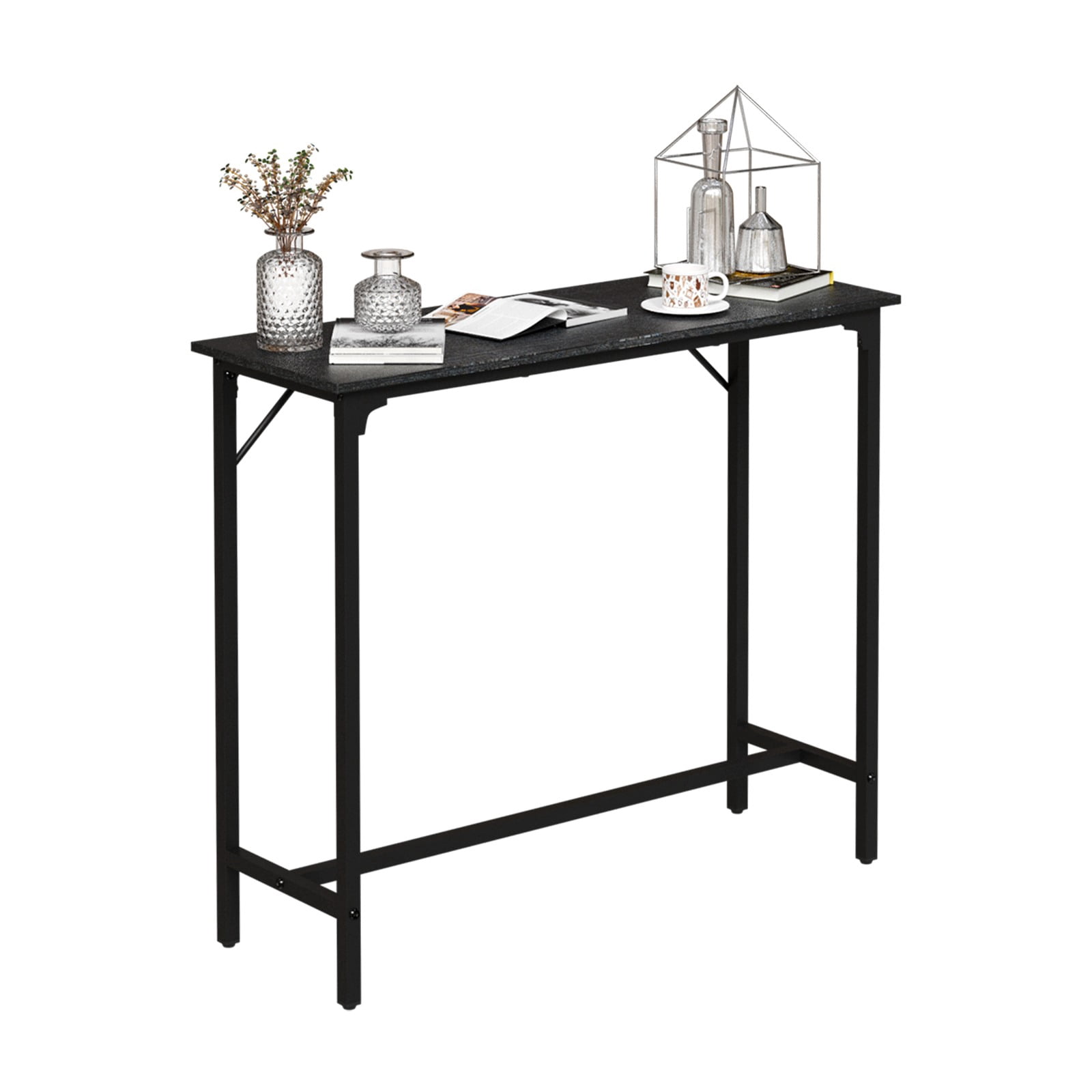 Ktaxon Modern Pub Dining Table for 2 People, 43" Long Bar Table Rectangle for Home, Black (Only Table)