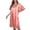Pink, variant on Solid Color Female Ice Silk Nightdress Summer Short Sleeve Women's Gown 1920 Dresses for Womens M