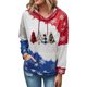 thumbnail image 2 of Sudaderas con capucha para mujer Estilo navideño Cordón Contraste Color Bolsillo frontal Sudadera con capucha para mujer para oficina Citas Fiesta Manga de copo de nieve XXL, 2 of 5