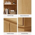 thumbnail image 4 of EYYTHUNG Corner Cabinet, Modern Handless Corner Floor Cabinet with 2 Doors and 2-Tier Shelves, Freestanding Narrow Organizer for Living Room Kitchen Bathroom, Natural Oak, 4 of 7
