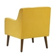 thumbnail image 3 of Kina 28 Inch Accent Chair, Yellow Fabric, Button Tufted, Angled Wood Legs- Saltoro Sherpi, 3 of 6