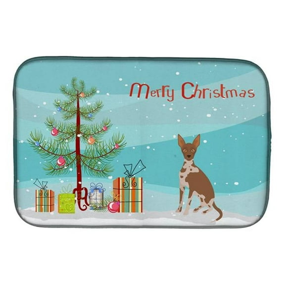 Tan Abyssinian or African Hairless Dog Christmas Tree Dish Drying Mat