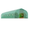 thumbnail image 2 of VEVOR Walk-in Tunnel Greenhouse, 29.5x9.8x6.6 ft Hoop House Greenhouse Tunnel, Peaked Roof Plant Hot House with Galvanized Steel Frame, Green PE Cover, Roll-up Zipper Door and 12 Windows for Outdoor, 2 of 9