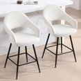 thumbnail image 2 of ANMINY Swivel Bar Stools Velvet Upholstered Modern Bar Chairs, Set of 2, 26" Counter Height Bar Stools with Hollow Back Island Stools for Home Bar Kitchen Pub, 2 of 11