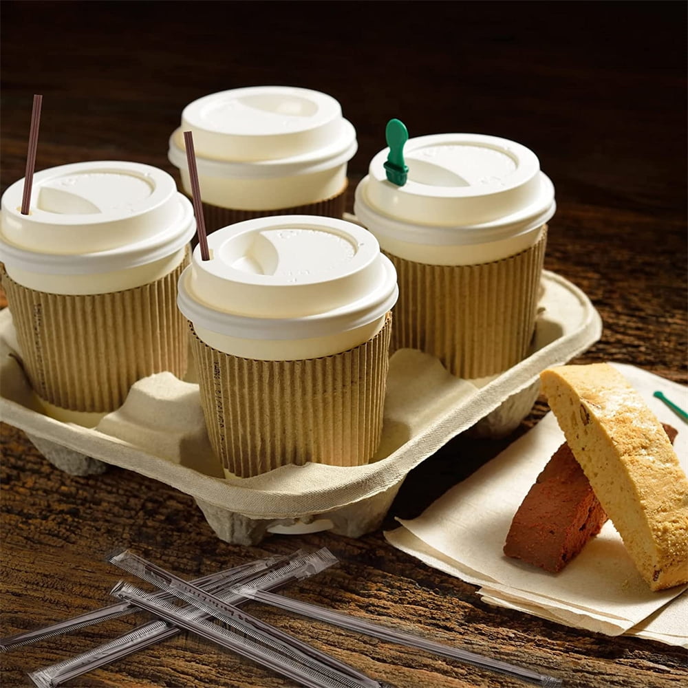 KBG Coffee Stir Sticks 200 PCS,6.7-Inch Three-Hole Coffee Straw  Stirrer,Coffee Straws,Coffee Stirrers Individually Wrapped,Cocktail