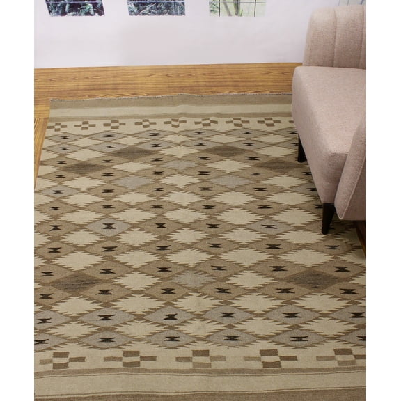 Winchester Tariq Ivory/Brown Rug, 4'9" x 6'6"
