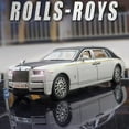 thumbnail image 2 of Modèle Réduit de Voiture Échelle 1:32 Rouleaux Royce Phantom Jouet Portes en Métal Moulé sous Pression Ouverture à Rétrofriction Modèles de Véhicules avec Son et Lumière pour Garçons Cadeaux Enfants Noir, 2 of 6