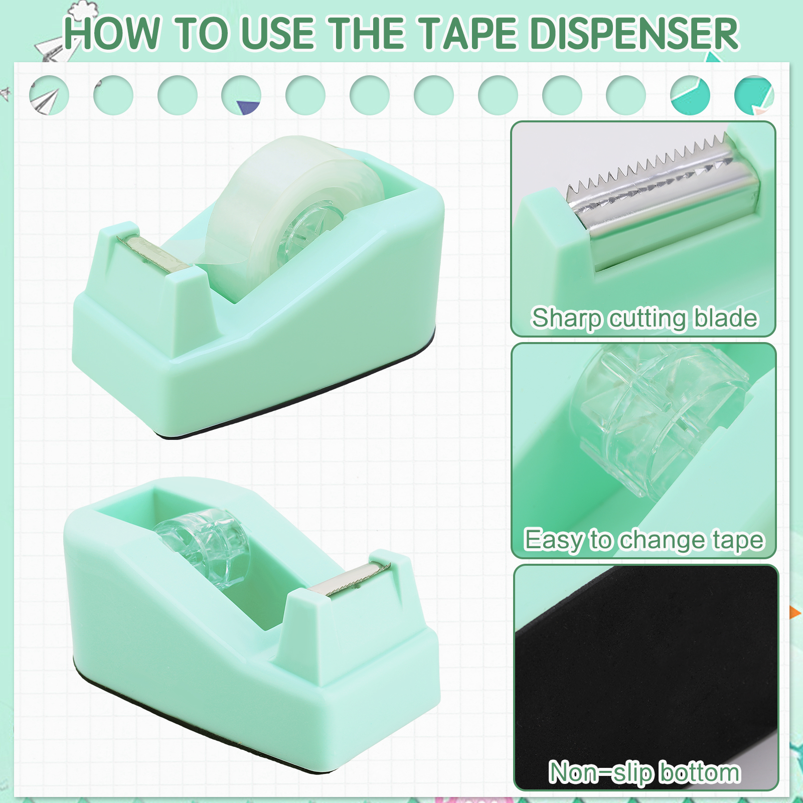 sixwipe 13-in-1 Teal Office Supplies Desk Organizer Kit photo 2