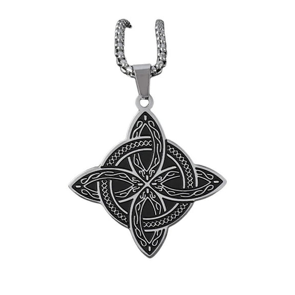 Witch Knot Stainless Steel Necklace Celtics Knot Wiccan Protective Amulet Supernatural Witchcraft Pendant Jewelry Gift