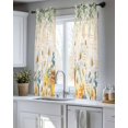 thumbnail image 5 of Daisy Spring Floral Sheer Curtains 54 Inch Length 2 Panels Set for Living Room/Bedroom, Farmhouse Botanical Green Leaves Vintage Art Kitchen Curtains Grommet Curtains Window Treatments 42"x54"x2, 5 of 7