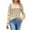 Beige, variant on Ahdbta Pullover Sweaters for Women Solid Color Loose Fitted Long Sleeve Sweaters Button Henley Crewneck Ribbed Knit Shirts