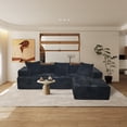 thumbnail image 6 of Leumius 102" Cloud Sectional Sofa with L-Shape Chaise,Modular L-Shape Sofa Couch with Chaise and Deep Seat,Upholstered Boneless Couches for Living Room Bedroom,Black, 6 of 14