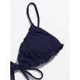 thumbnail image 4 of Women's Frill Trim Ruched Tie Side Triangle Thong Bikini Swimsuit, 4 of 4