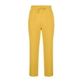 thumbnail image 5 of CQONEPT Mens Big and Tall Linen Cotton Pant Baggy Casual Streetwear Pants Comfortable Outdoor Trousers with Pockets Yellow XL, 5 of 6