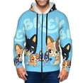 thumbnail image 6 of Lsque Bluey for Mens Full-zip Hoodie, Zip-up Pullover Hooded Sweatshirt, Kangaroo Pocket Hoodie Ideal for Daily Wear, Travel, and Home-Large, 6 of 8