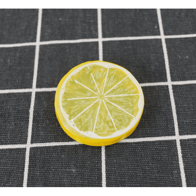 Rodajas de limón artificial Bloques Simulación Rodaja de limón Bloque de limón falso para fiesta en casa Cocina Decoración de boda 10 PCS (Rodaja de limón, amarillo) Fokelyi ZJWJ149