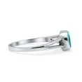 thumbnail image 2 of Oval Oxidized Petite Dainty Ring Simulated Turquoise 925 Sterling Silver Size 4, 2 of 5