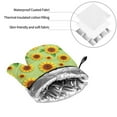 thumbnail image 6 of Pofeuu Sunflower Leaves Print Oven Mitts and Pot Holders 4 pcs Set,High Heat Resistant 500 Degree Extra Thicken Long Kitchen Cotton Oven Glove for Cooking, 6 of 6