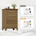 thumbnail image 2 of 5 Drawer Dresser, 48 Inch Tall Modern Chest with Deep Drawers & Metal Handles, Brown Wood Storage Organizer for Bedroom, Living Room, or Entryway, 2 of 6