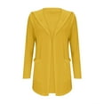 thumbnail image 2 of Jxximdong Fashion Coat for Women, Casual Solid Color Pocket Long Sleeve Top Hooded Cardigan Jacket, Women's Coats Yellow, 2 of 6