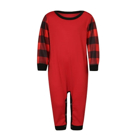 

Genuiskids Matching Family Christmas Pajamas Set Holiday Sleepwear Long Sleeve Tops Red Plaid Elastic Trousers Warm Fashion Nightwear Pjs Set