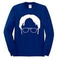 thumbnail image 2 of Wild Bobby, Office Dwight Glasses Face Silhouette Funny Schrute, Pop Culture, Men Long Sleeve Shirt, Royal, Large, 2 of 4