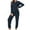 Navy, variant on Womens Pajama Set with Pockets Solid Color Long Sleeve Shirt and Pajama Pants Pj Set Black L