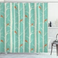 thumbnail image 1 of Ambesonne Nature Shower Curtain, Dotted Tree and Birds, 69"Wx84"L, Sea Green Orange, 1 of 3