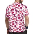 thumbnail image 2 of Wukai Tulips Flowers Print Men's Short-Sleeved Mesh T-Shirt,Quick-Dry Short Sleeve Workout T-Shirt-5X-Large, 2 of 8