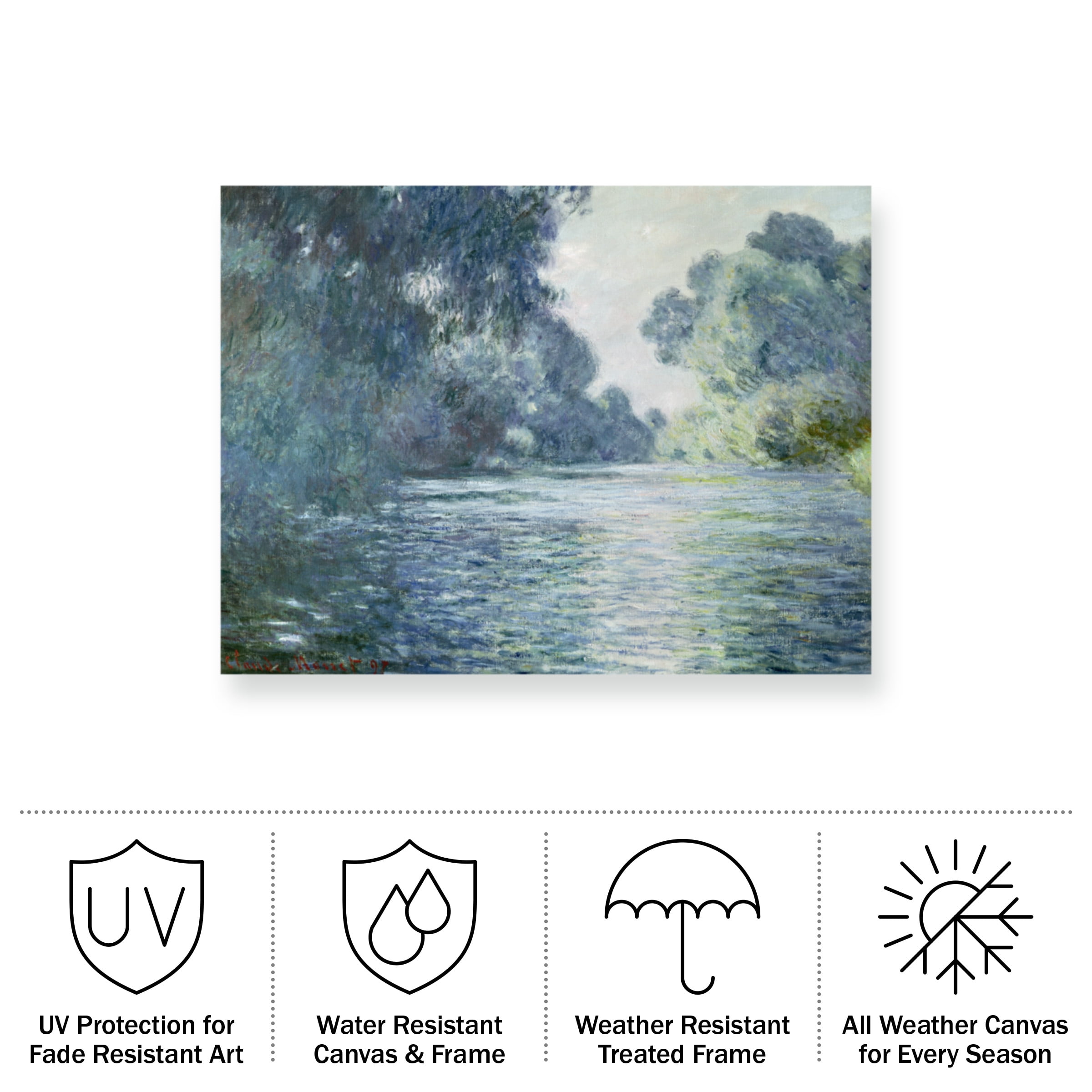 Claude Monet 'Branch of the Seine near Giverny' Outdoor All-Weather Wall Decor