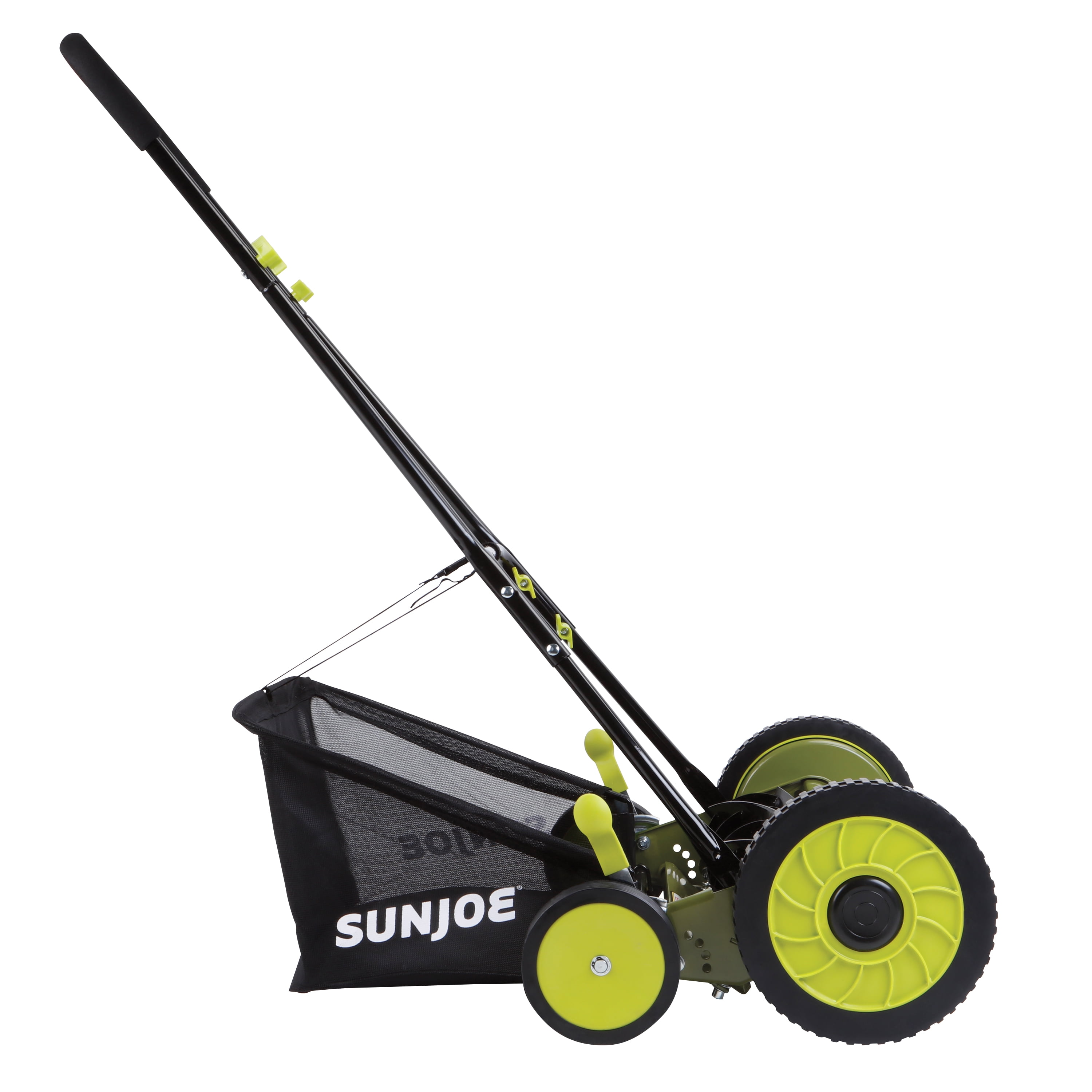 Sun Joe 18-inch 5 Blade Manual Reel Mower with Grass Catcher, 9-Position