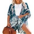 thumbnail image 4 of Women Beach Cover-up Open Front Loose UV-protection Summer Long Kimono Cardigans, 4 of 6