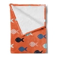 thumbnail image 2 of Peach Soft Flannel Fleece Throw Blanket, Fishes Motif Nautical Marine Sea Underwater Creature Animal Aquarium, Cozy Plush for Indoor and Outdoor Use, 50" x 60", Persian Blue Salmon Teal, by Ambesonne, 2 of 5