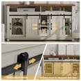 thumbnail image 6 of DWVO 63" Buffet Storage Cabinet Farmhouse Sideboard,Coffee Bar Cabinet with 2 Sliding Barn Door & 2 Visual Grid Doors - Antique White, 6 of 11