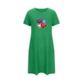 thumbnail image 5 of Tnhcen Women's Oversized Short Nightgown Printed Round Neck and Short Sleeves Dress Nightdress Nightgowns for Women Womens Summer Nightwear Sleepwear for Women Underwear Skirt Green, 5 of 6