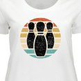 thumbnail image 4 of Inktastic Bowling Sunset for Bowler Silhouette Bowling Pins Women's Plus Size T-Shirt, 4 of 5