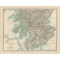 thumbnail image 2 of Johnston  32x26 Gold Ornate Wood Framed with Double Matting Museum Art Print Titled - Johnstons Map of Scotland, 2 of 4