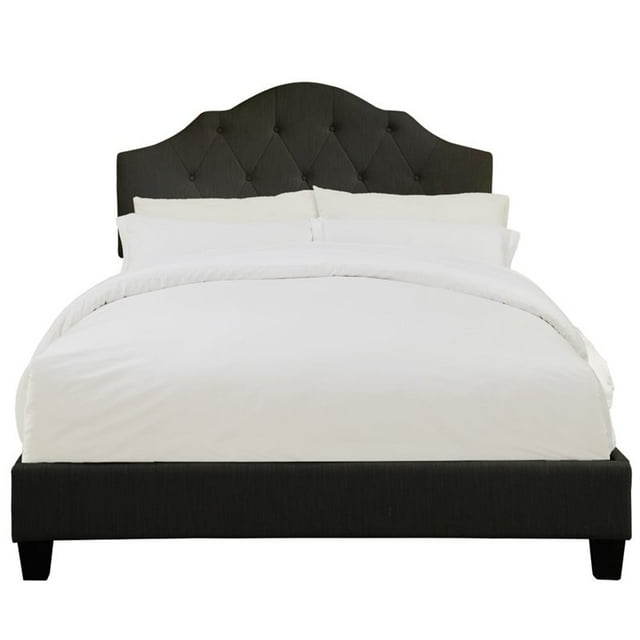 Home Fare King All-In-One Tufted Upholstered Bed in Dupree Steel