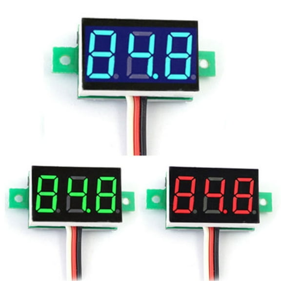 Joernso Mini DC 0-100V LED 3-Digital Display Voltmeter Voltage Panel Meter with 3 Wires