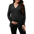 thumbnail image 1 of Suéter de maternidad y lactancia INSPIRE CHIC para mujer, cálido de invierno, con cremallera lateral para amamantar, blusa de punto elástica, negra, pequeña, 1 of 6