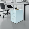 thumbnail image 6 of Modern Free-Standing File Cabinet 3 Drawers Blue Cold-Rolled Steel for Office Storage, 6 of 13